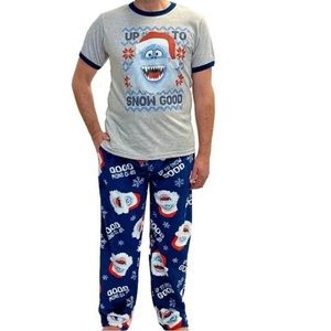 NWT mens Christmas pajamas featuring Bumble from Rudolph the red nosed reindeer.
